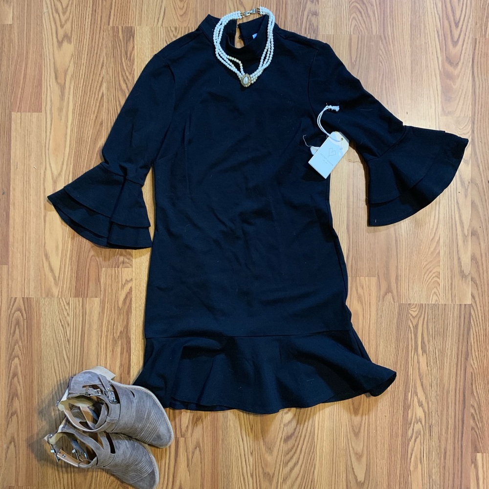 Bell Sleeved black dress